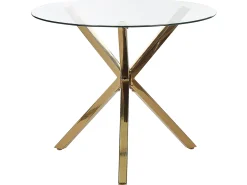 Tavolo da pranzo SAVONI Oro 90 cm 90 cm Vetro temperato