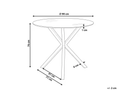 Tavolo da pranzo SAVONI Oro 90 cm 90 cm Vetro temperato