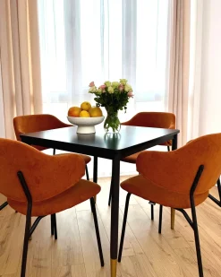 Tavolo da pranzo SHALFORD Nero 80 cm 80 cm