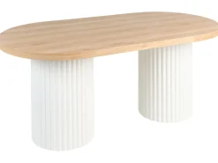 Tavolo da pranzo SHERIDAN Marrone chiaro/Bianco 180 cm 90 cm