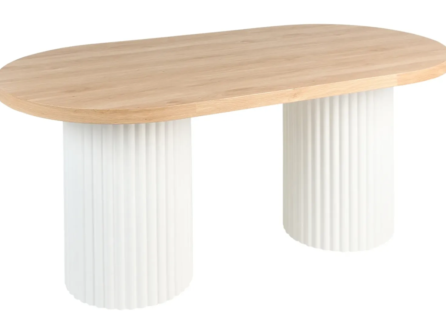 Tavolo da pranzo SHERIDAN Marrone chiaro/Bianco 180 cm 90 cm