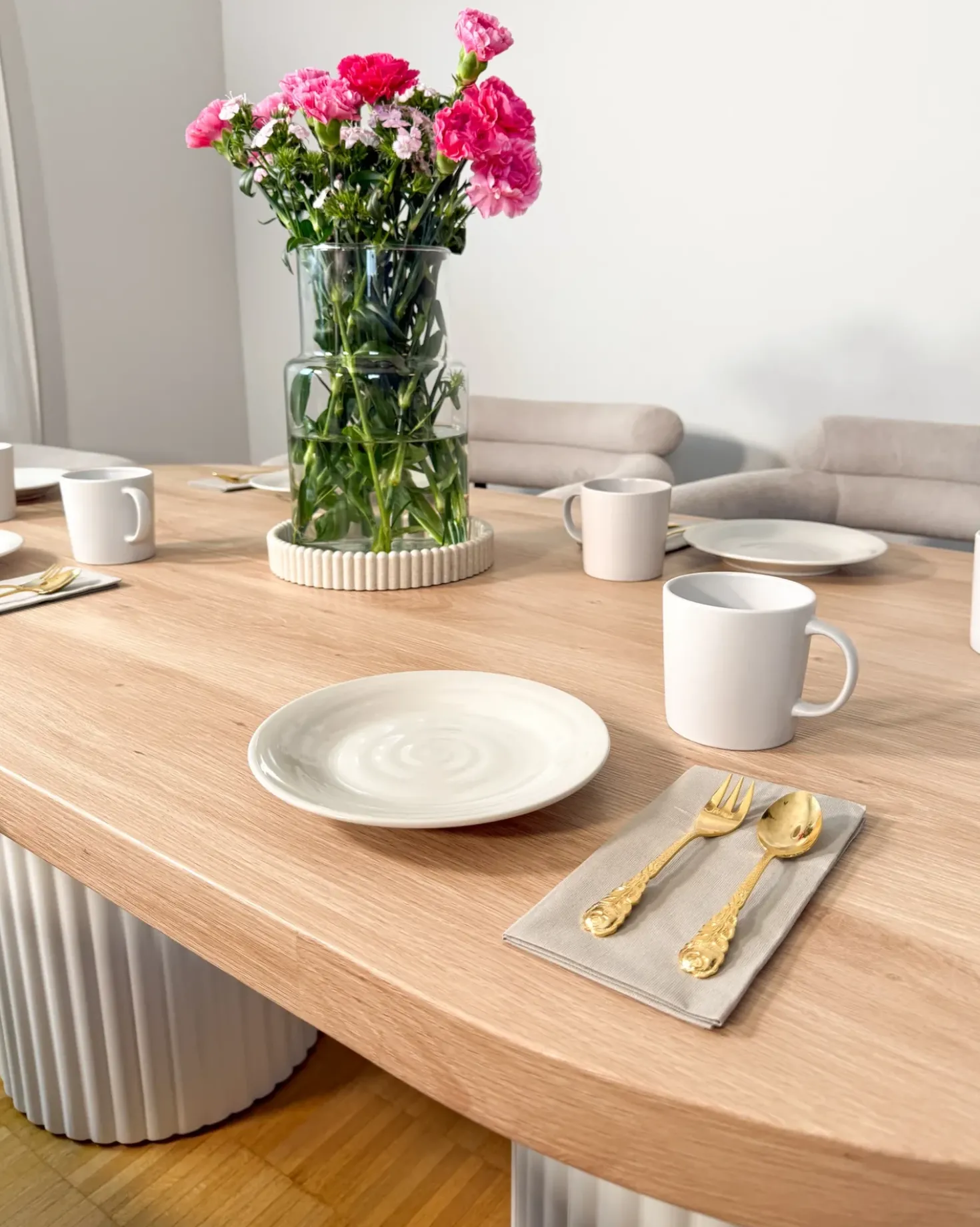 Tavolo da pranzo SHERIDAN Marrone chiaro/Bianco 180 cm 90 cm