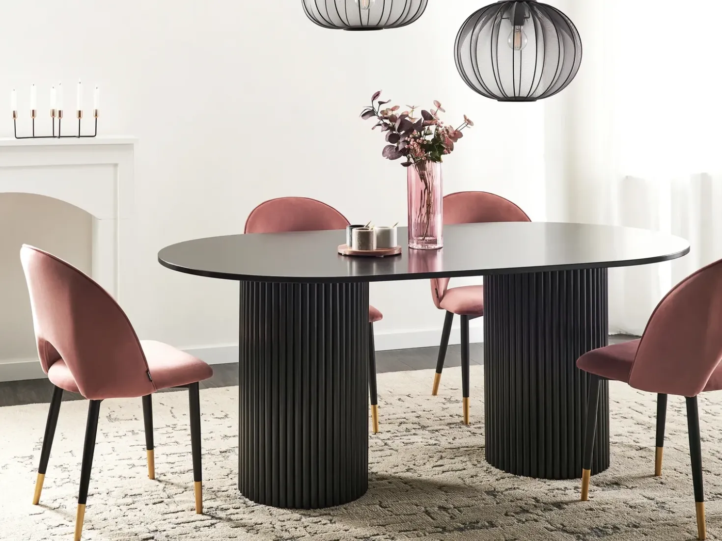 Tavolo da pranzo SHERIDAN Nero 180 cm 100 cm