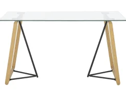 Tavolo da pranzo TACOMA Marrone chiaro 140 cm 80 cm Vetro temperato