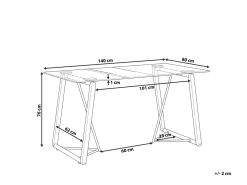 Tavolo da pranzo TACOMA Marrone chiaro 140 cm 80 cm Vetro temperato