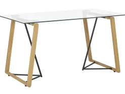 Tavolo da pranzo TACOMA Marrone chiaro 140 cm 80 cm Vetro temperato