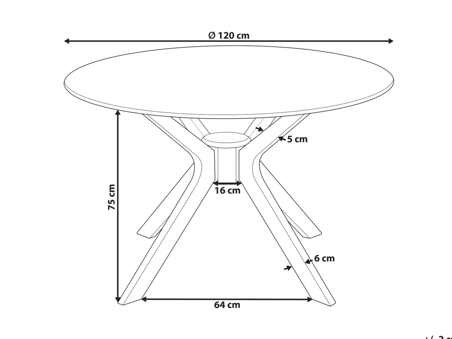 Tavolo da pranzo TYMIS Mogano scuro 120 cm 120 cm