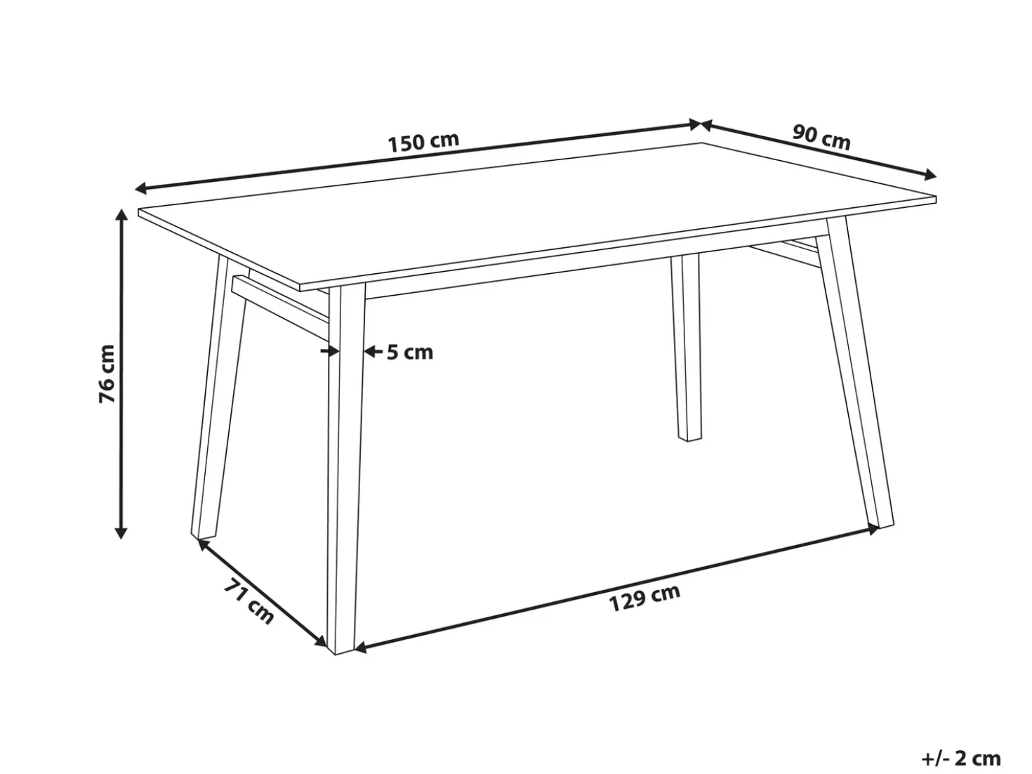 Tavolo da pranzo VARLEY Frassino naturale 150 cm 90 cm
