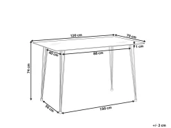Tavolo da pranzo WINSTON Argento 120 cm 70 cm Vetro temperato