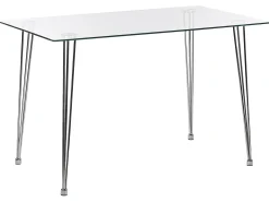 Tavolo da pranzo WINSTON Argento 120 cm 70 cm Vetro temperato