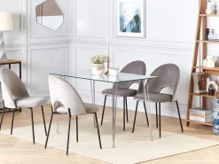 Tavolo da pranzo WINSTON Argento 120 cm 70 cm Vetro temperato