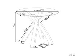 Tavolo da pranzo YAPP Marrone chiaro 100 cm 100 cm Vetro temperato