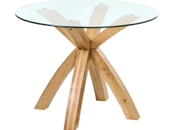 Tavolo da pranzo YAPP Marrone chiaro 100 cm 100 cm Vetro temperato