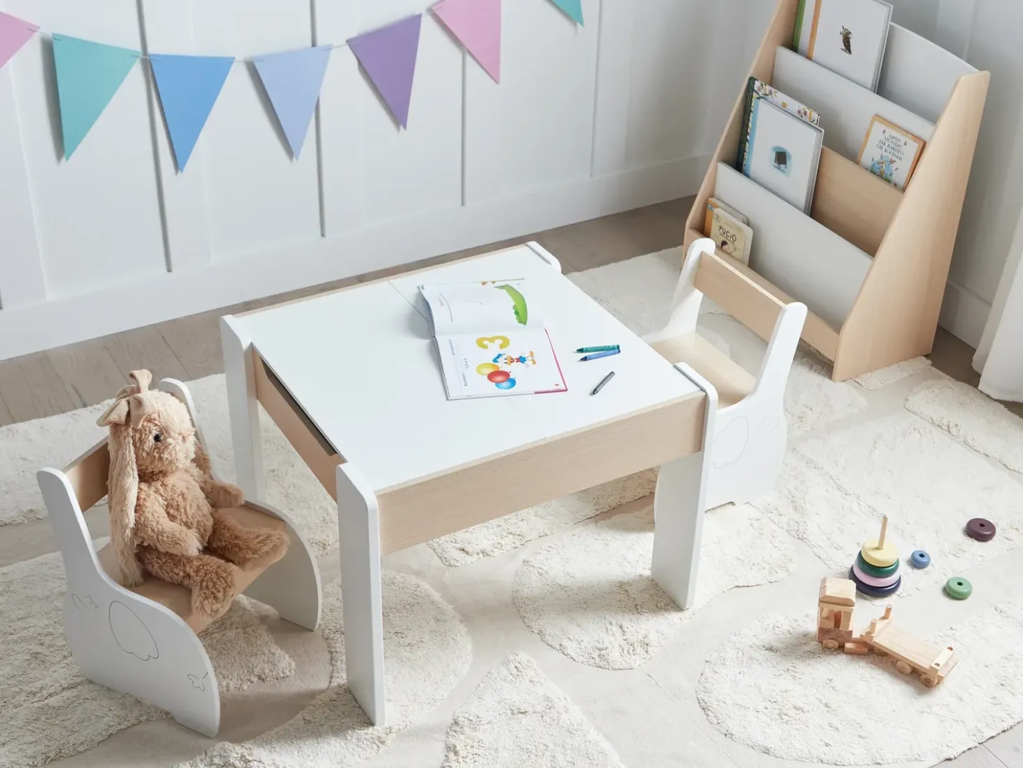 Tavolo per bambini con sedie LOYD Bianco