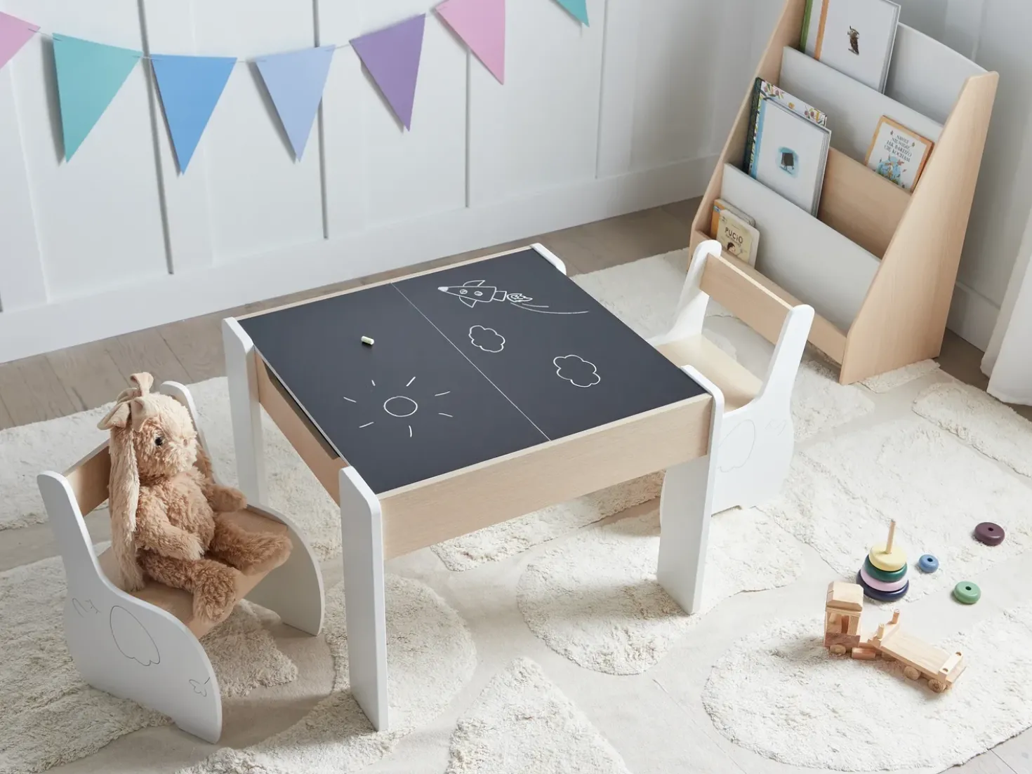 Tavolo per bambini con sedie LOYD Bianco