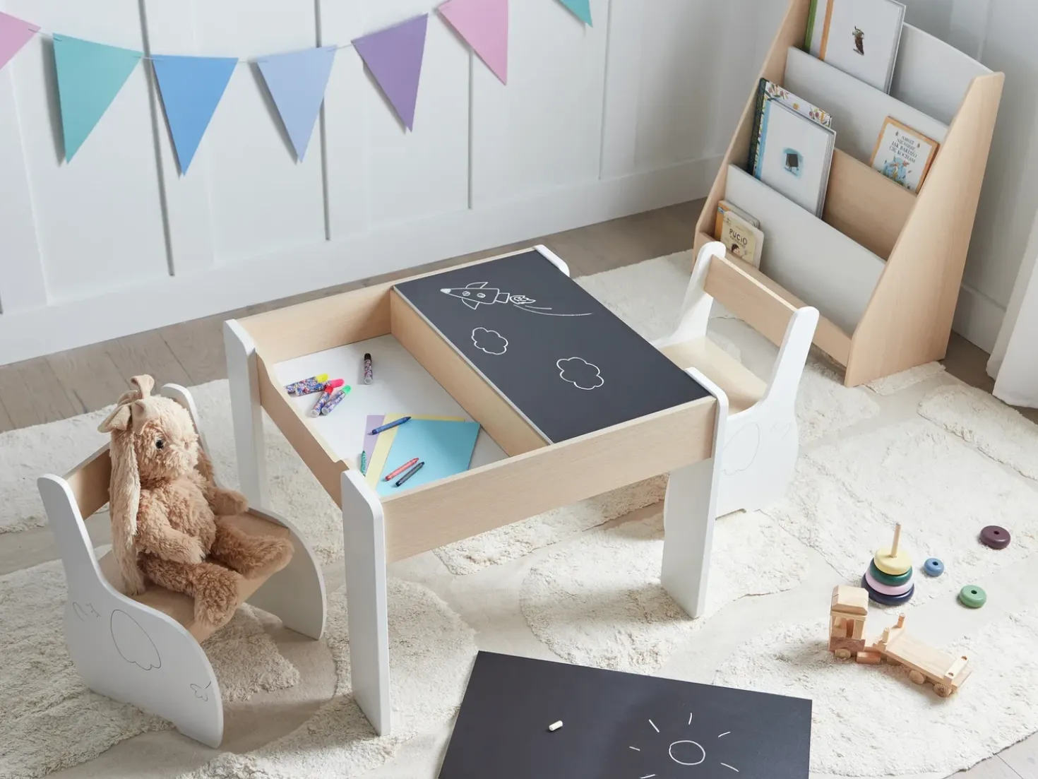 Tavolo per bambini con sedie LOYD Bianco