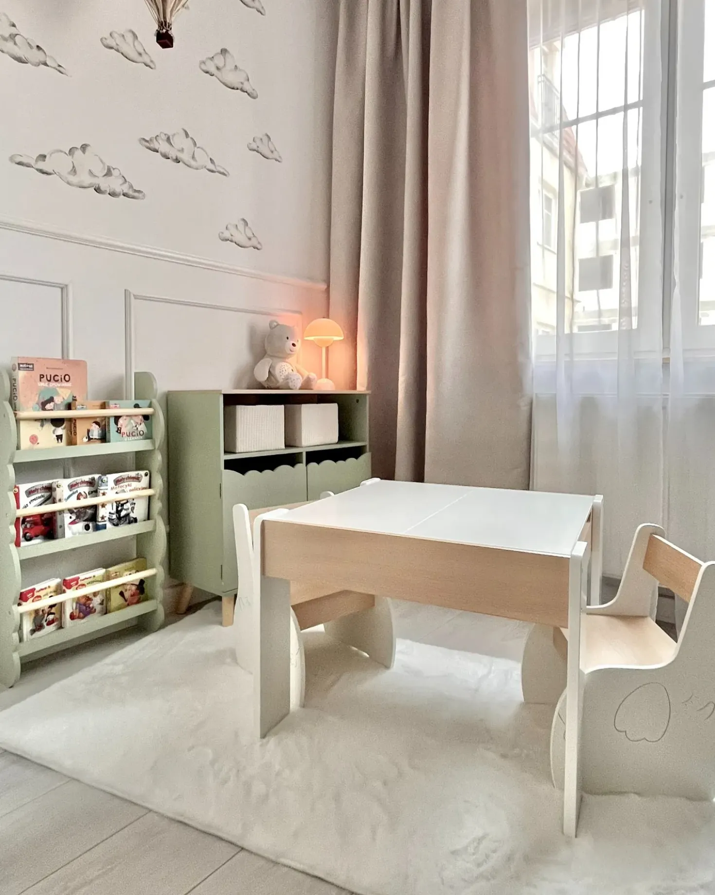 Tavolo per bambini con sedie LOYD Bianco