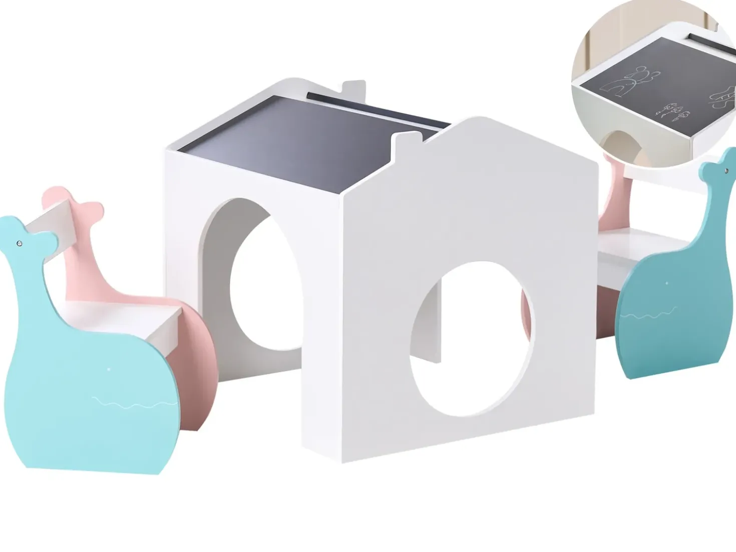 Tavolo per bambini con sedie WOOLI Multicolore