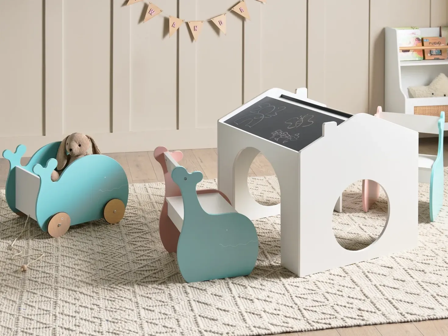 Tavolo per bambini con sedie WOOLI Multicolore