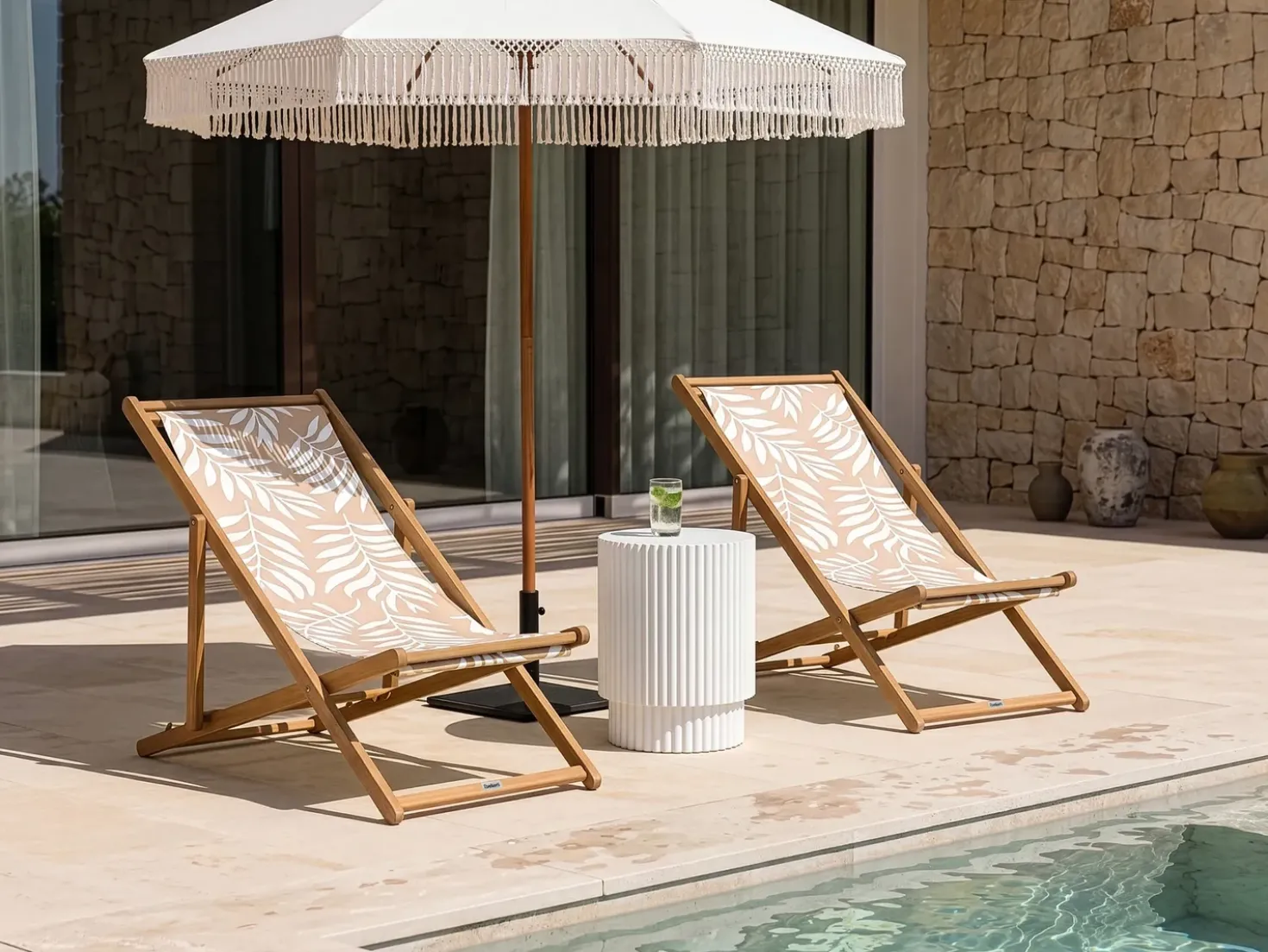 Teli da sdraio ANZIO/AVELLINO 113 x 44 cm Beige