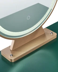 Toeletta con specchio e sgabello FEDRY LED Verde smeraldo