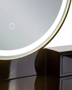 Toeletta con specchio e sgabello YVES LED Nero