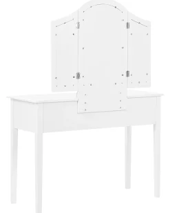 Toeletta con specchio e sgabello LUMIERE Bianco