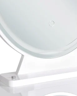 Toeletta con specchio e sgabello CAEN LED Bianco