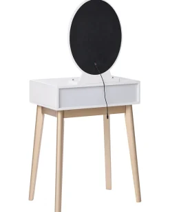 Toeletta con specchio e sgabello ROSEY LED Bianco
