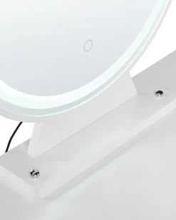 Toeletta con specchio e sgabello ROSEY LED Bianco