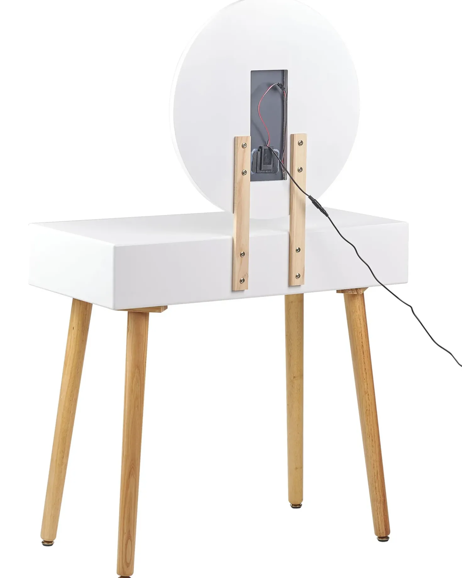 Toeletta con specchio e sgabello JOSSELIN LED Bianco
