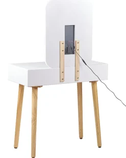 Toeletta con specchio e sgabello DIEPPE LED Bianco