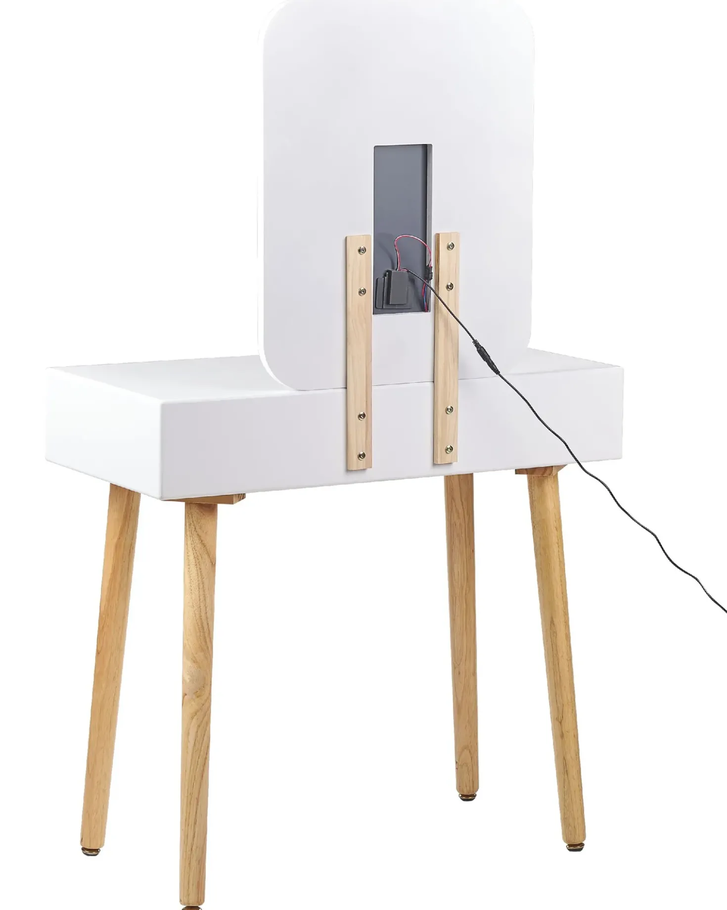 Toeletta con specchio e sgabello DIEPPE LED Bianco