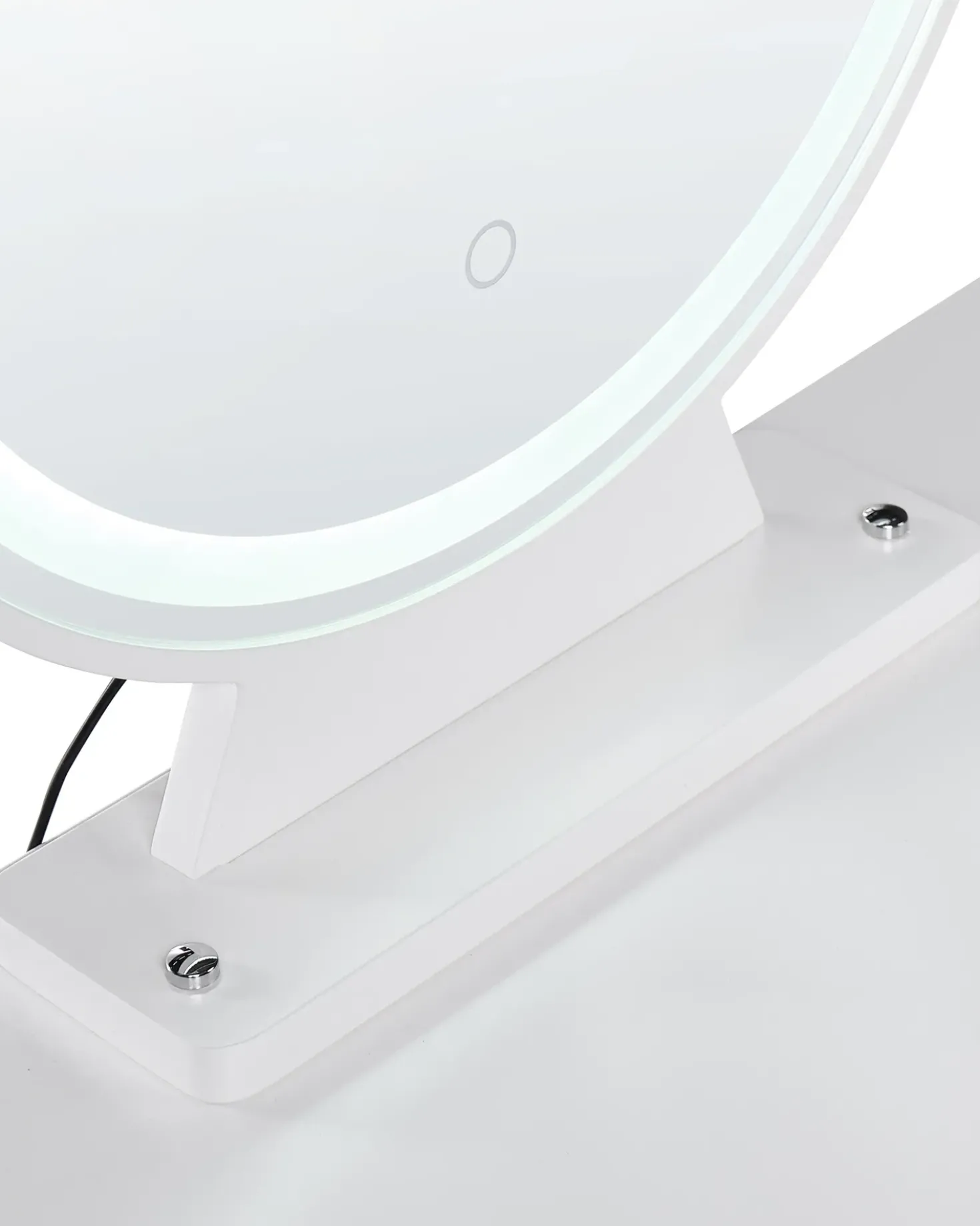Toeletta con specchio e sgabello AUXON LED Bianco