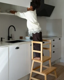 Torre Montessori BREMER Legno di pino Marrone chiaro
