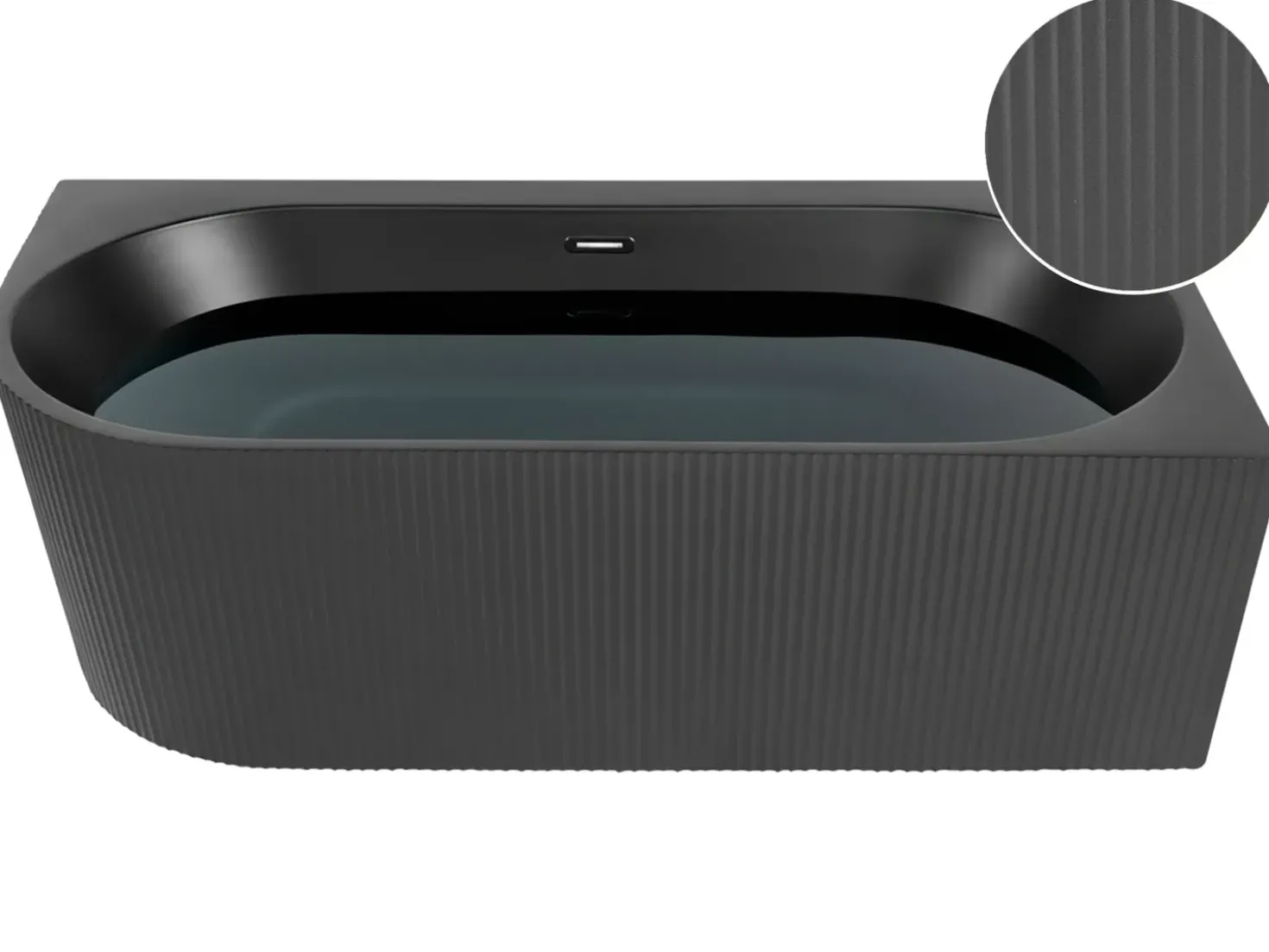 Vasca da bagno angolare GOCTA Lato Sinistro 170 x 80 cm Nero