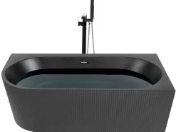 Vasca da bagno angolare GOCTA Lato Sinistro 170 x 80 cm Nero