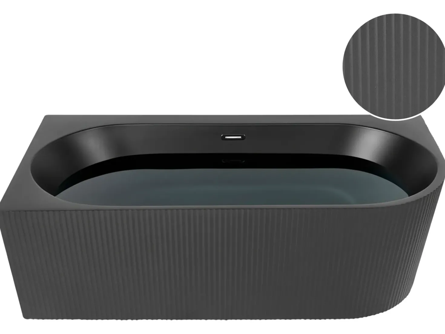Vasca da bagno angolare GOCTA Lato destro 170 x 80 cm Nero
