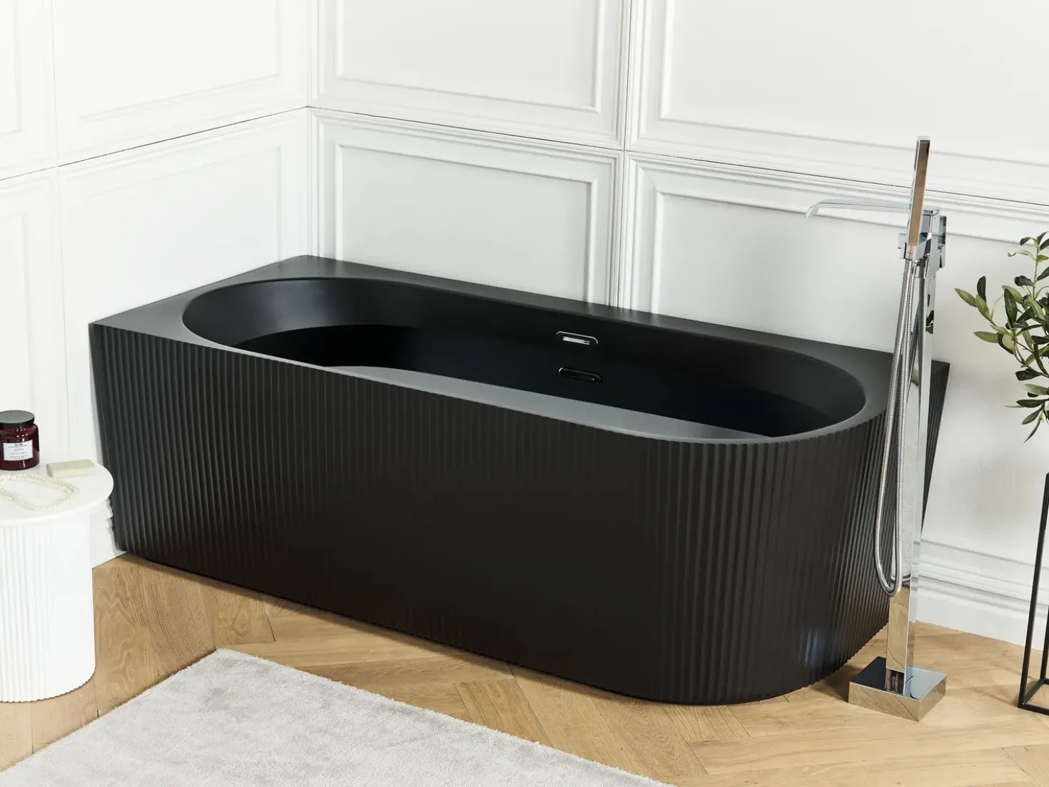 Vasca da bagno angolare GOCTA Lato destro 170 x 80 cm Nero