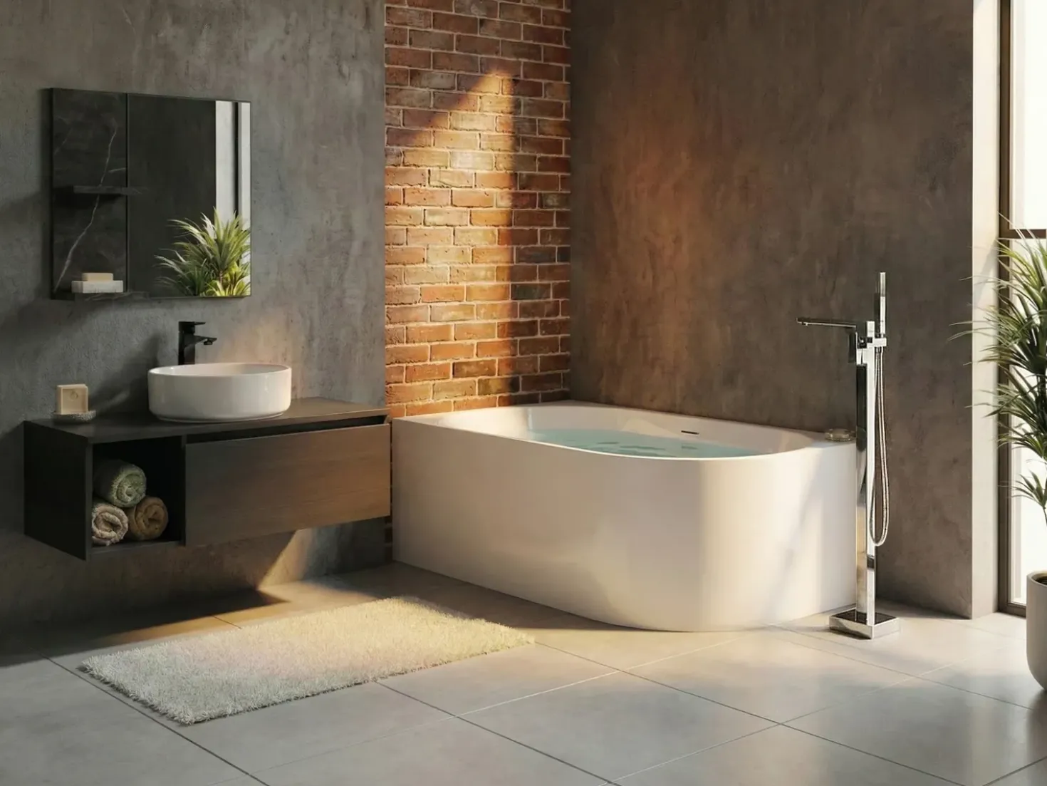 Vasca da bagno angolare PORTINHO Lato destro 170 x 80 cm Bianco