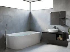 Vasca da bagno angolare RENACA Lato Sinistro 170 x 79 cm Bianco