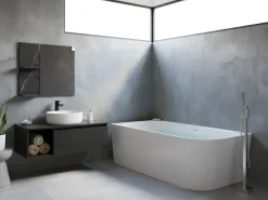 Vasca da bagno angolare RENACA Lato destro 170 x 79 cm Bianco