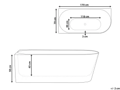 Vasca da bagno angolare RENACA Lato destro 170 x 79 cm Bianco