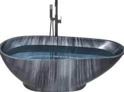Vasca da bagno freestanding RIOJA 170 x 80 cm Marmo nero