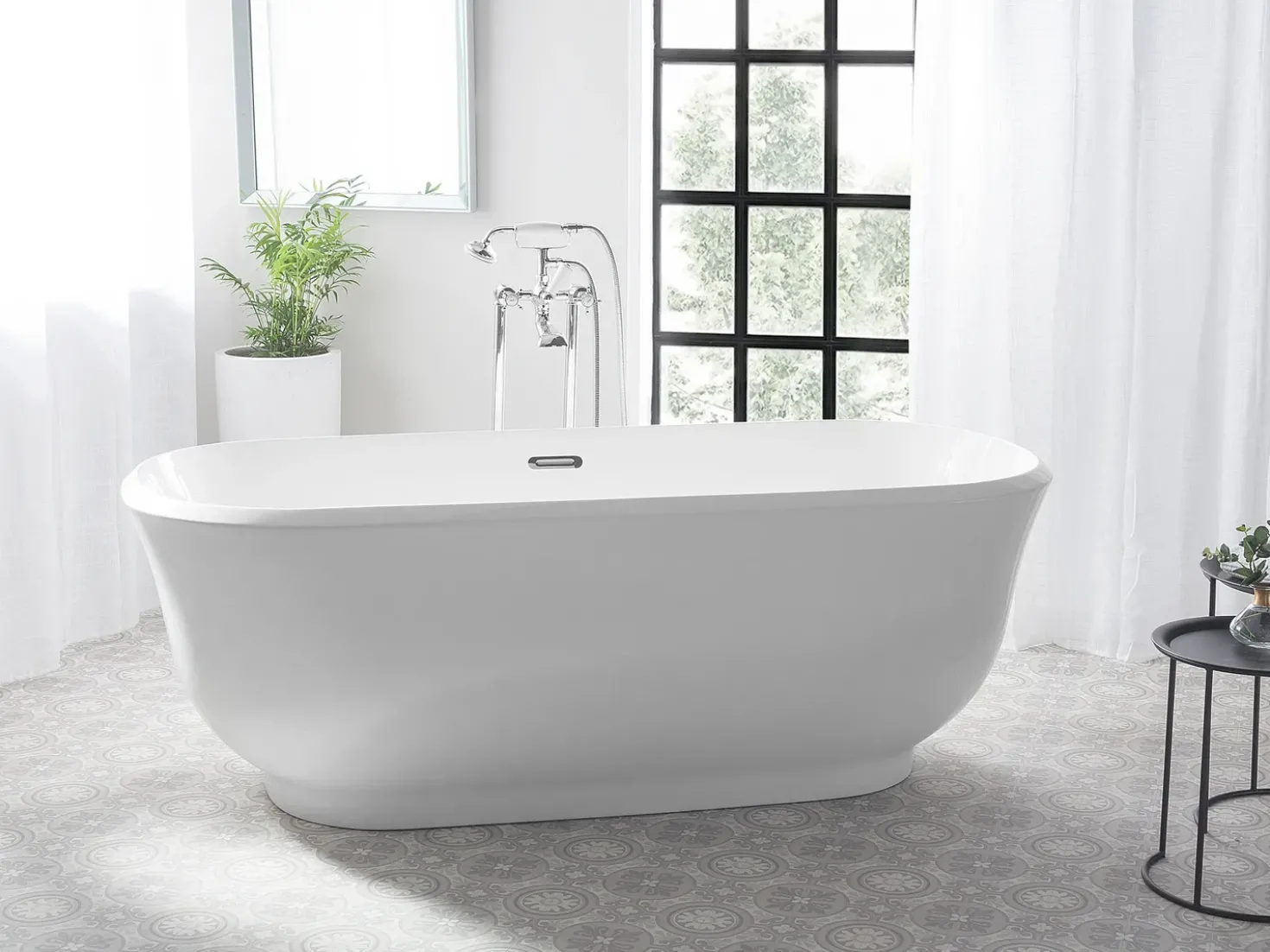 Vasca da bagno freestanding TESORO 170 x 77 cm Bianco