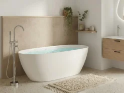 Vasca da bagno freestanding CEDROS 160 x 75 cm Bianco
