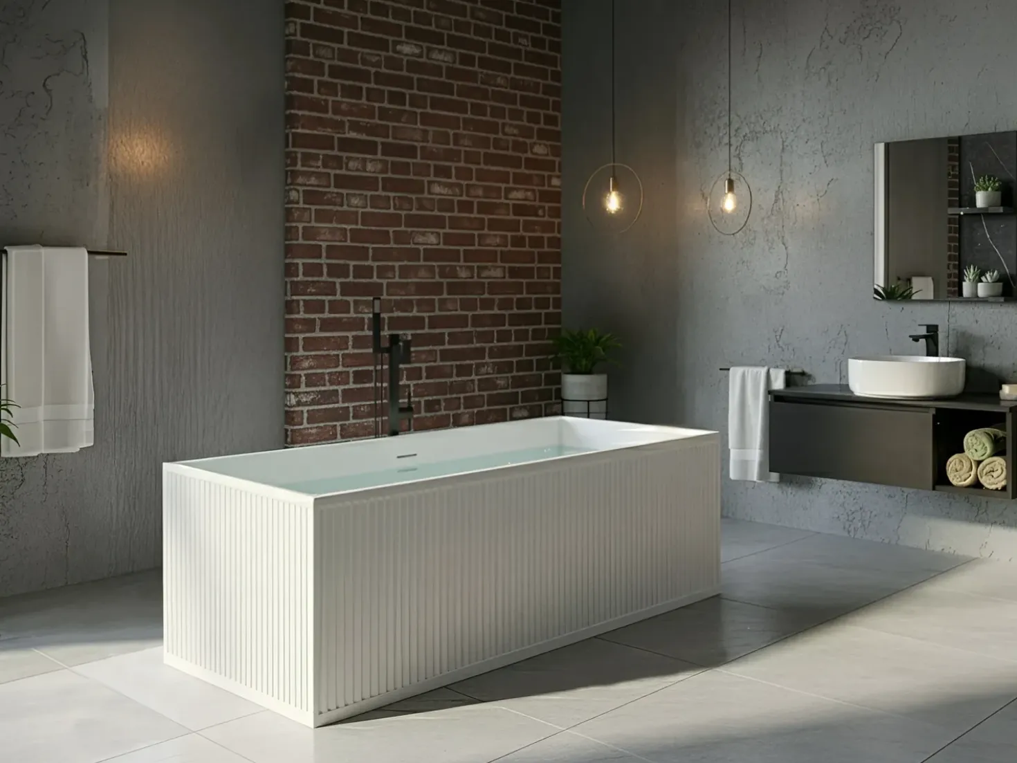 Vasca da bagno freestanding SERENA 170 x 80 cm Bianco