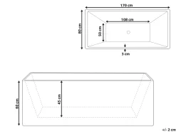 Vasca da bagno freestanding SERENA 170 x 80 cm Bianco