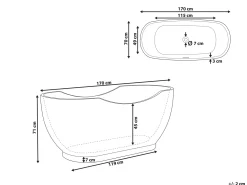 Vasca da bagno freestanding BAYLEY 170 x 77 cm Bianco