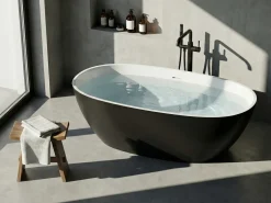 Vasca da bagno freestanding ULLUM 150 x 75 cm Nero
